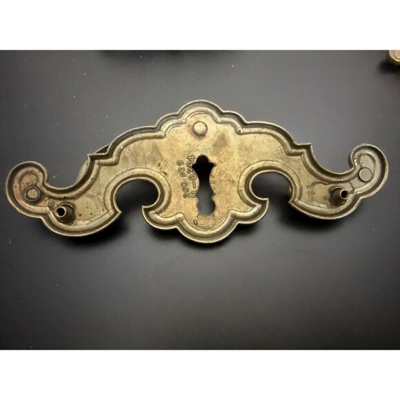 Vintage Gothic KBC Brass Dresser Drawer Handle Pull Knobs Reclaimed Misc Lot - Picture 3 of 9